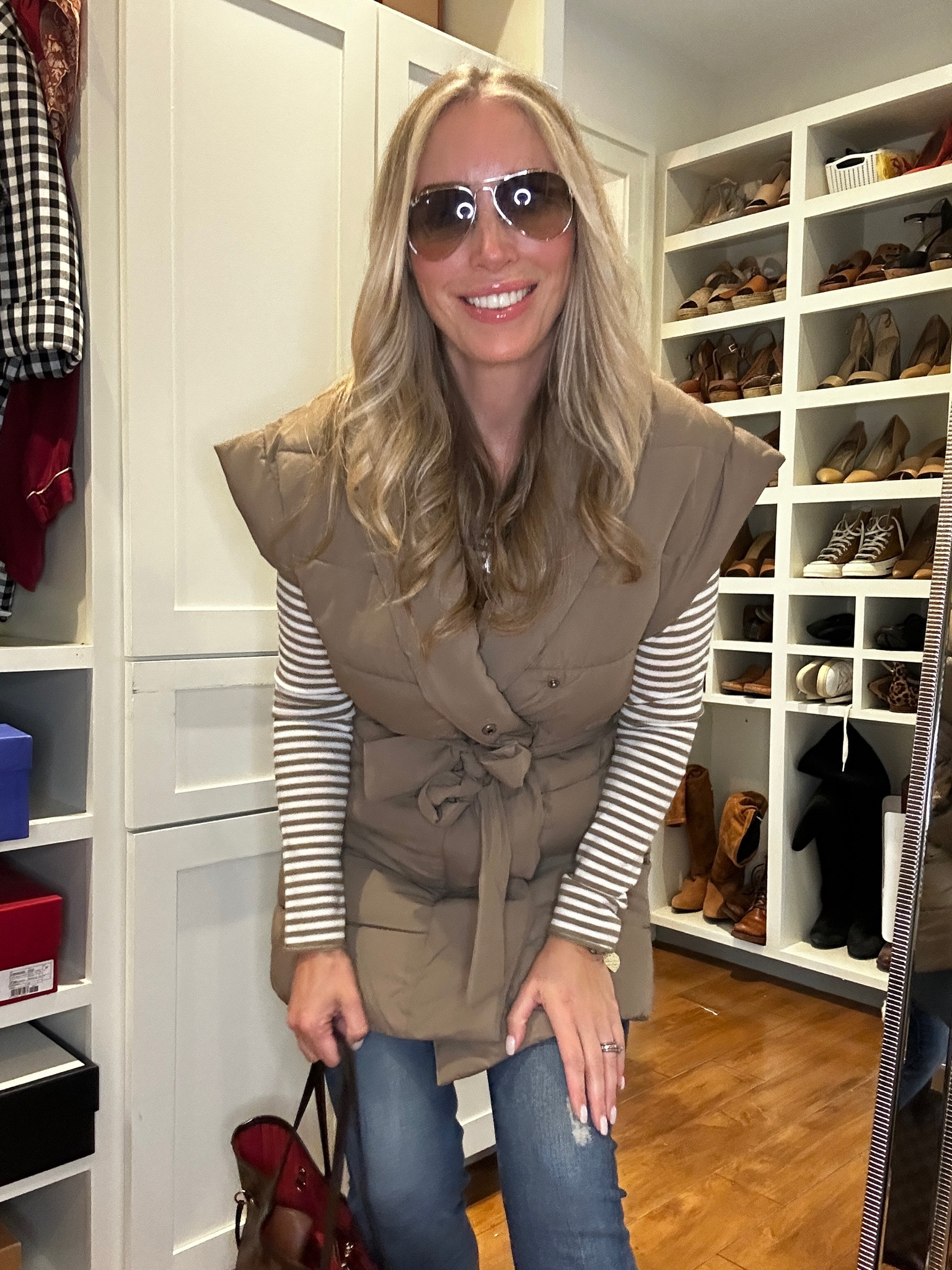 Loving this vest for fall - perfect chic layering piece. Wearing size small in both vest and top. 

#LTKsale #LTKcanada #LTKautumn