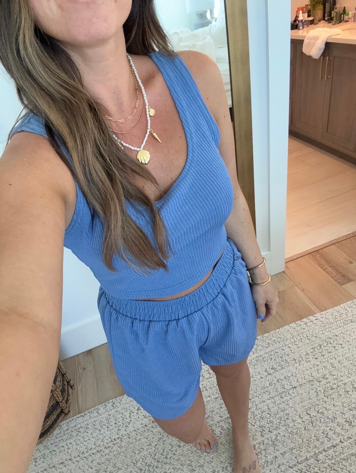 Comfy matching set for summer 🩵

#LTKgrwm #LTKootd #LTKmomlife