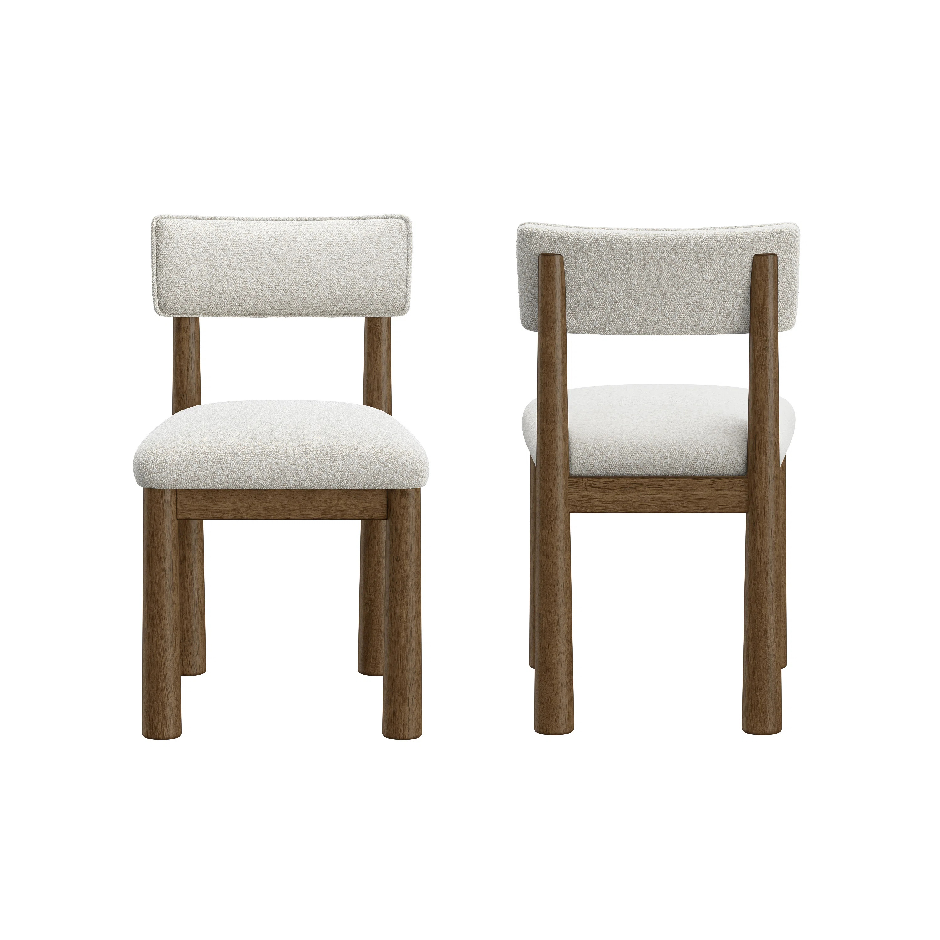 Mira Wood Dining Chair With Upholstered Backrest And Seat, Set Of 2, Oak With Clay Fabric | Wayfair North America