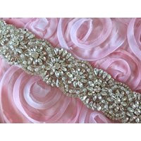 Bridal Sash, Wedding Rhinestone Applique Bridesmaid Belt, Bridal Dress Crystal Satin Ribbon Sash | Etsy (US)