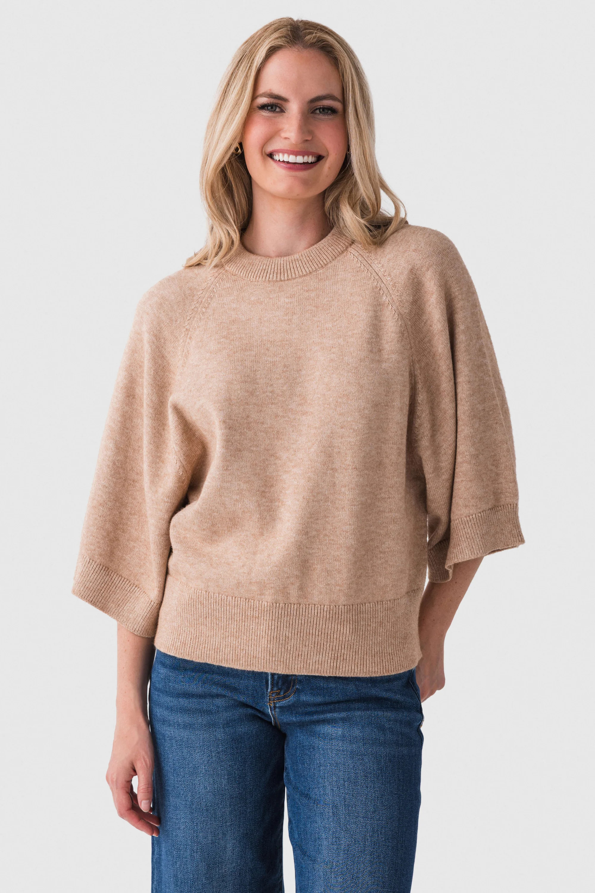 Jodifl Relaxed Short Sleeve Sweater Top | Social Threads