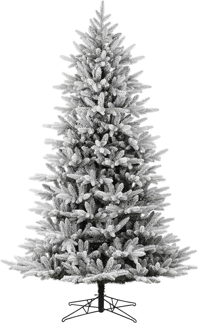 Vickerman 6.5' x 49" Flocked Aspen Fir Artificial Christmas Tree, Unlit - Snow Covered Faux Tree ... | Amazon (US)