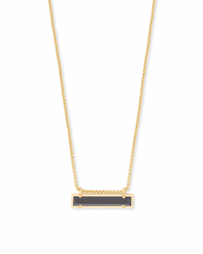 Leanor Gold Pendant Necklace in Black Opaque Glass | Kendra Scott