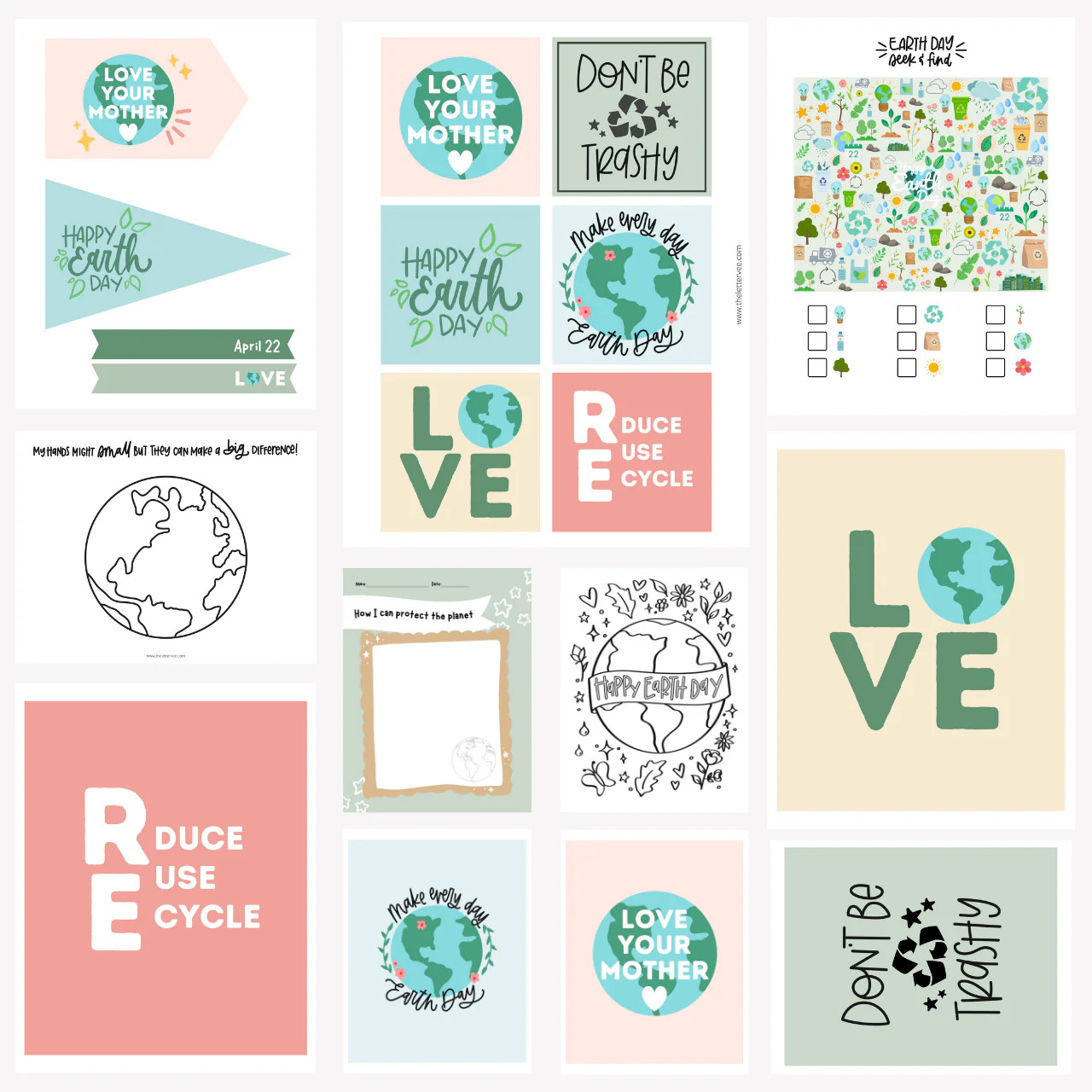 Earth Day | Printable bundle | The Letter Vee