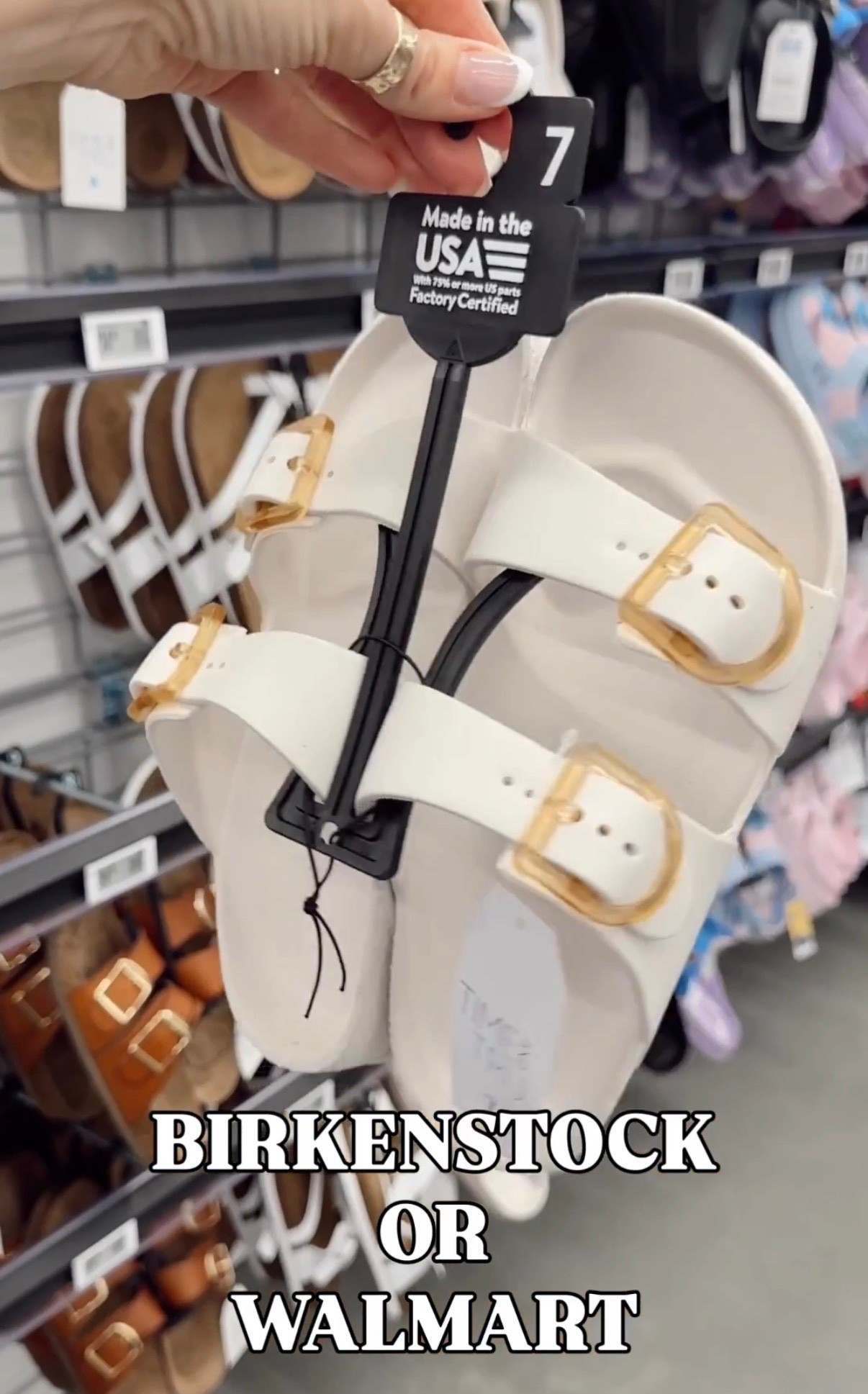 🤍 I thought I was at Birkenstock but it’s WALMART 🫣💃👀🫢 Don’t pay more than $25 for a lookalike sandals vs $160 for the real deal

#LTKmomlife #LTKSwim #LTKTravel