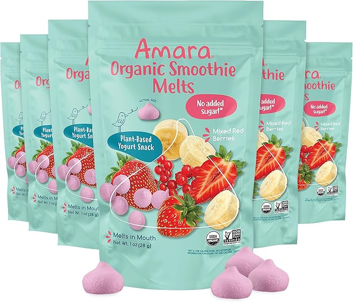 Amara Smoothie Melts - Mixed Red Berries - Baby Snacks Made With Fruits and Vegetables - Healthy ... | Amazon (US)