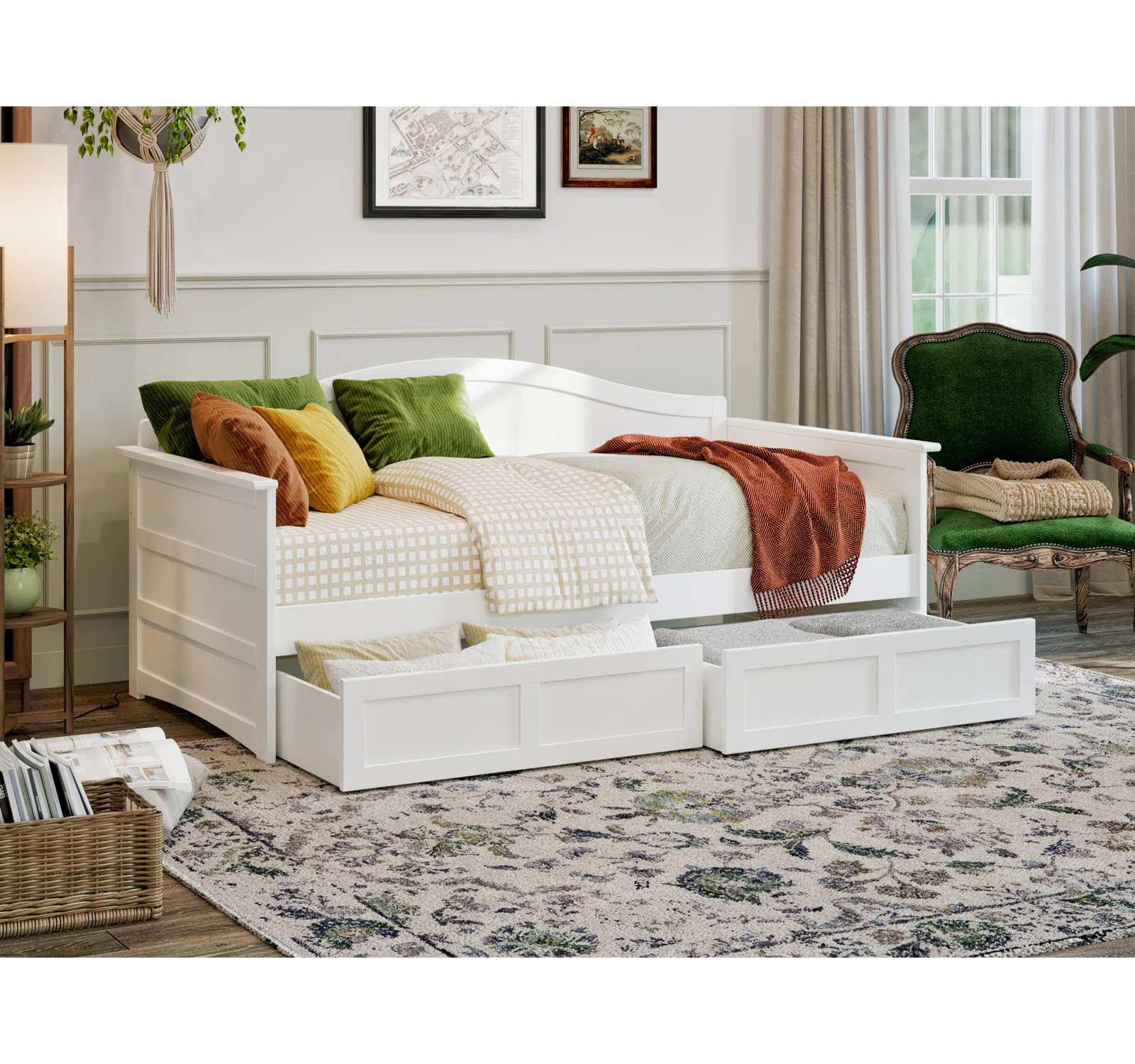 Anakaren Solid Wood Twin Daybed with Storage Drawers | Wayfair North America