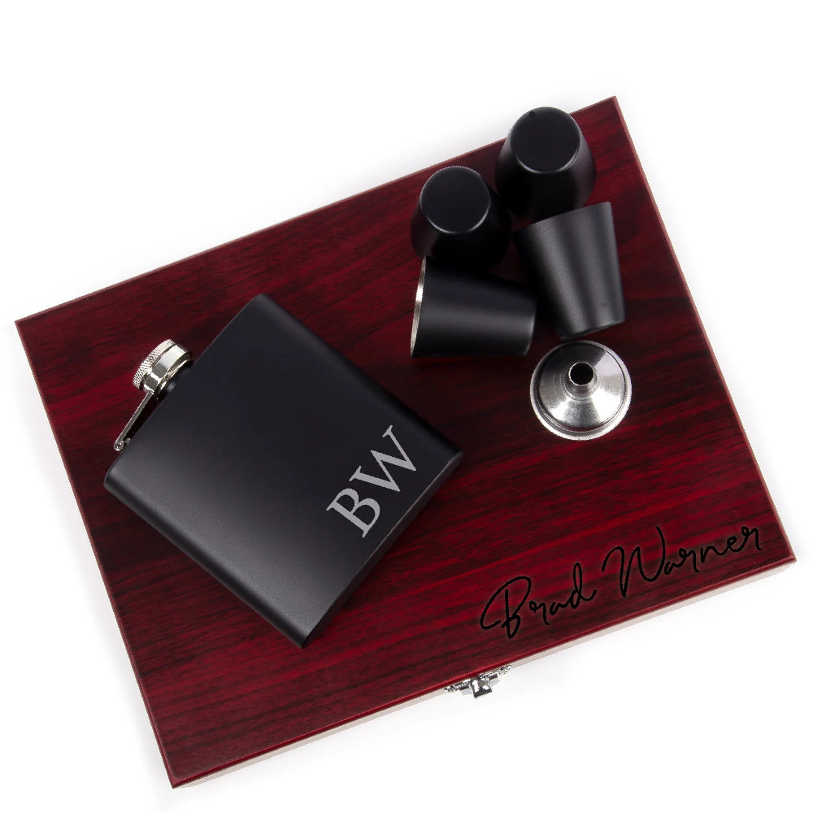 Groomsmen Gift Flask Set with Rosewood Presentation Box  | Etsy | Etsy (US)