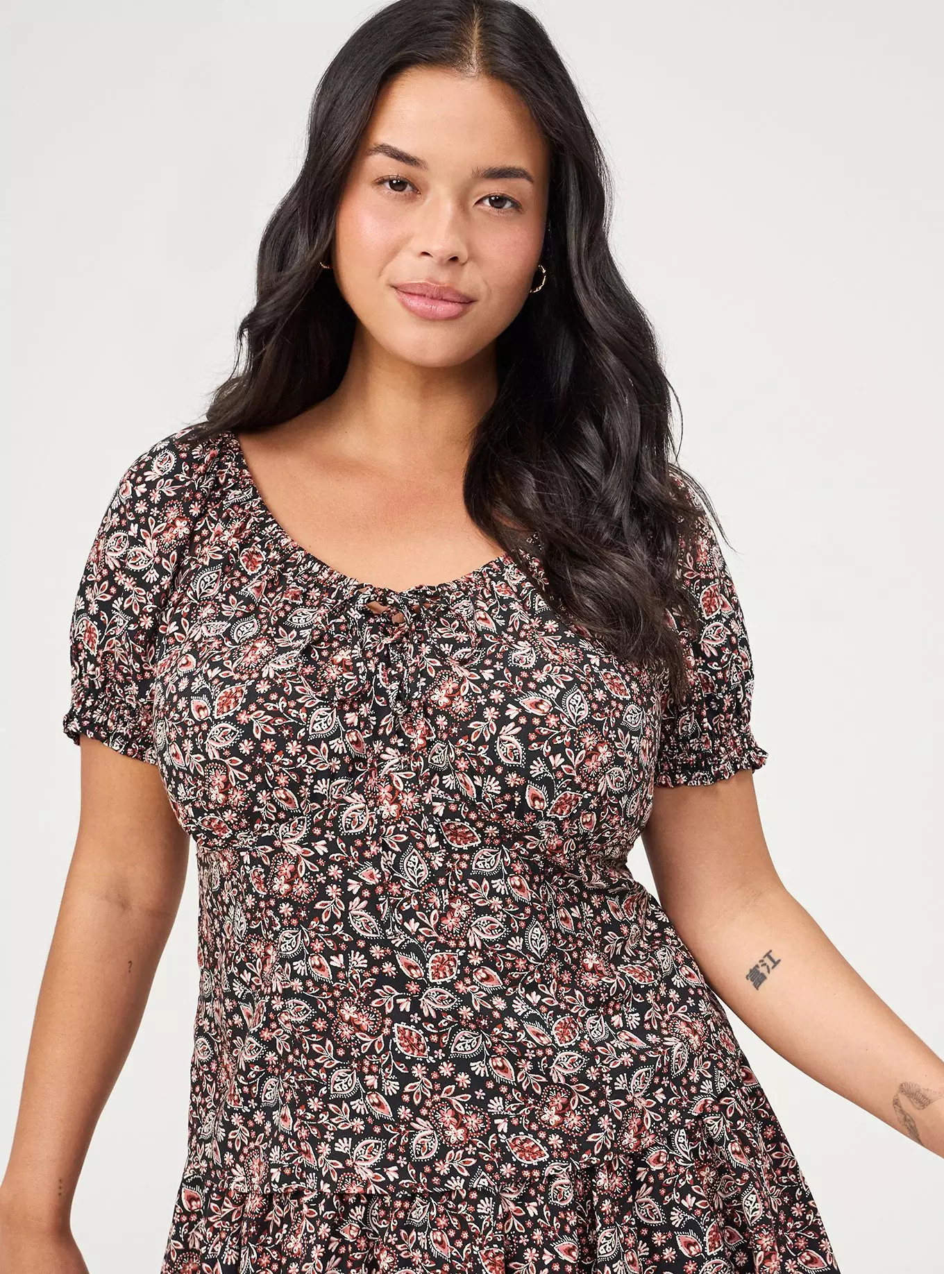 Challis Puff Sleeve Crop Top | Torrid (US & Canada)