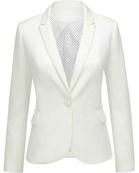 luvamia Dressy Blazers for Women Button Long Sleeve Lapel Business Casual Outfits Office Work Sui... | Amazon (US)