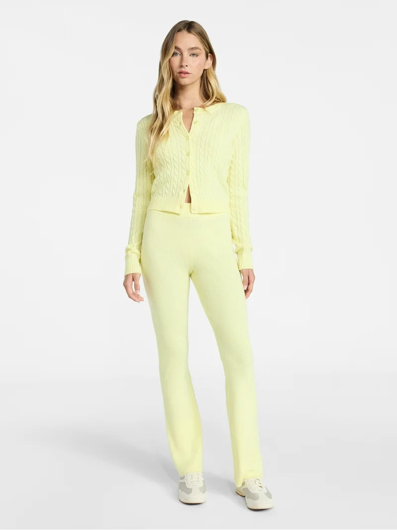 No Boundaries Ribbed Flare Pants, 30.5'' Inseam, Women's XXS-XXL | Walmart (US)