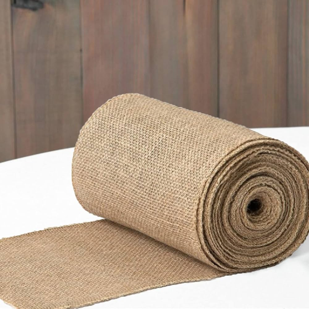 HEMEIREN Jute Hessian Table Runner Roll Upholstery Fabric Natural Jute Hessian Burlap Cloth Craft... | Amazon (UK)