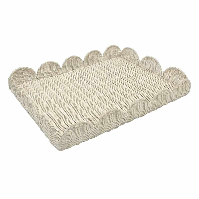 Bleached Rattan Scalloped Tray, 20"








	
		
		
			
				Write a Review | At Home