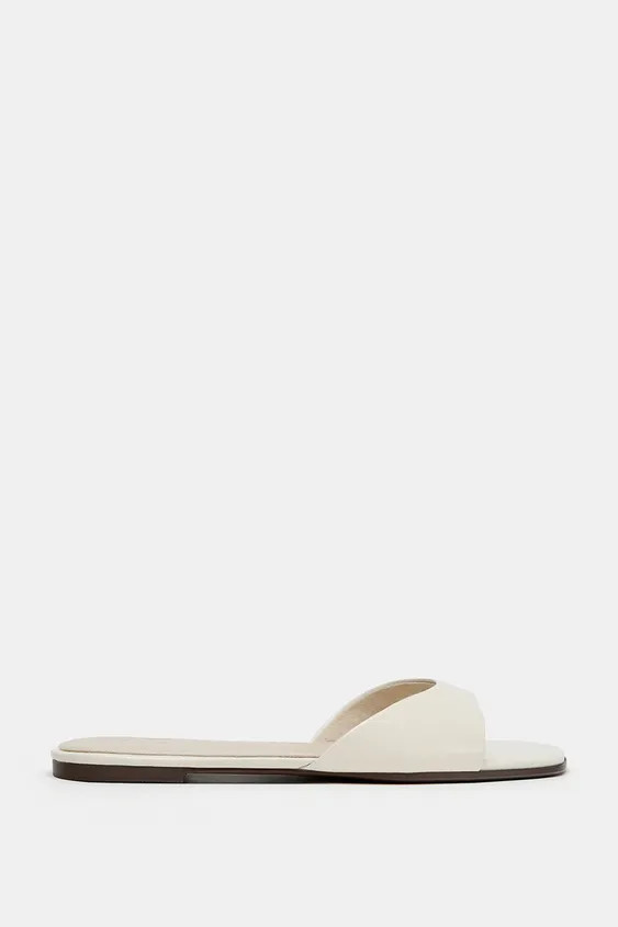 FLAT LEATHER SANDALS | Zara US