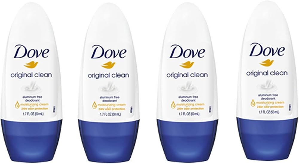 Dove Original Clean Roll On Deodorant, Aluminum Free, All Day Odor Protection, 4-Pack, 1.7 FL Oz ... | Amazon (US)