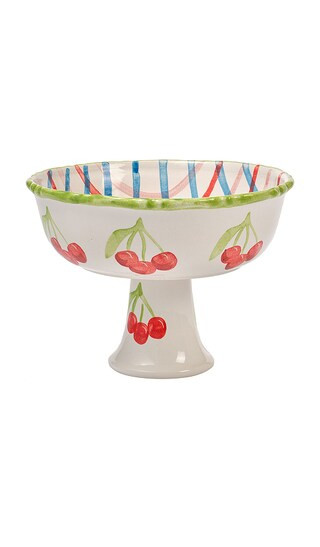 Hand Painted Frilly Pedestal Bowl in Check | Revolve Clothing (Global)