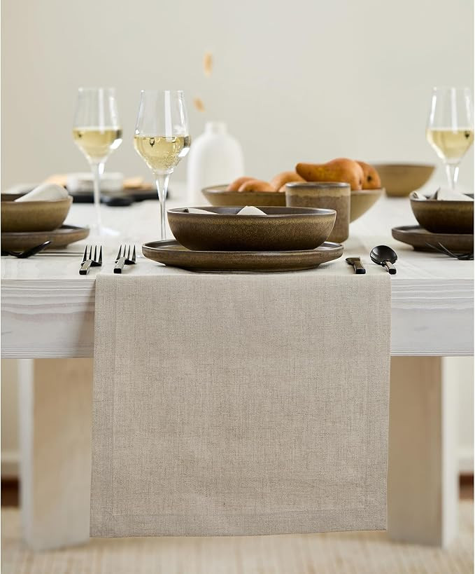 Solino Home Linen Natural Table Runner 132 Inches Long - 100% Pure Linen Extra Long Table Runner ... | Amazon (US)