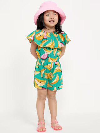 Printed Ruffle-Trim Romper for Toddler Girls | Old Navy (US)