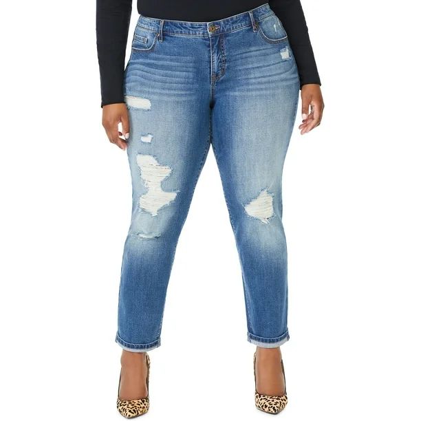 Sofia Jeans by Sofia Vergara Plus Size Bagi Boyfriend Mid-Rise Jean | Walmart (US)