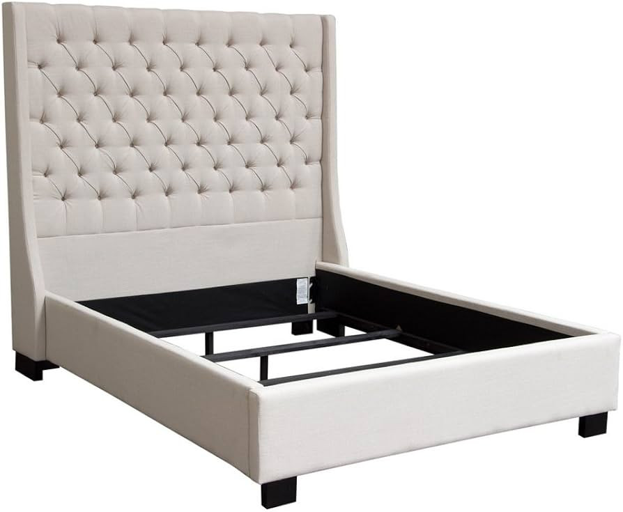 Diamond Sofa Park Avenue Eastern King Tufted Bed with Vintage Wing in Desert Sand Linen | Amazon (US)