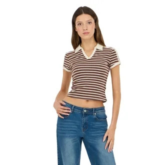 Forever 21 Women’s Tee with Allover Stripes Casual Classic Trend Style, XS-XL | Walmart (US)
