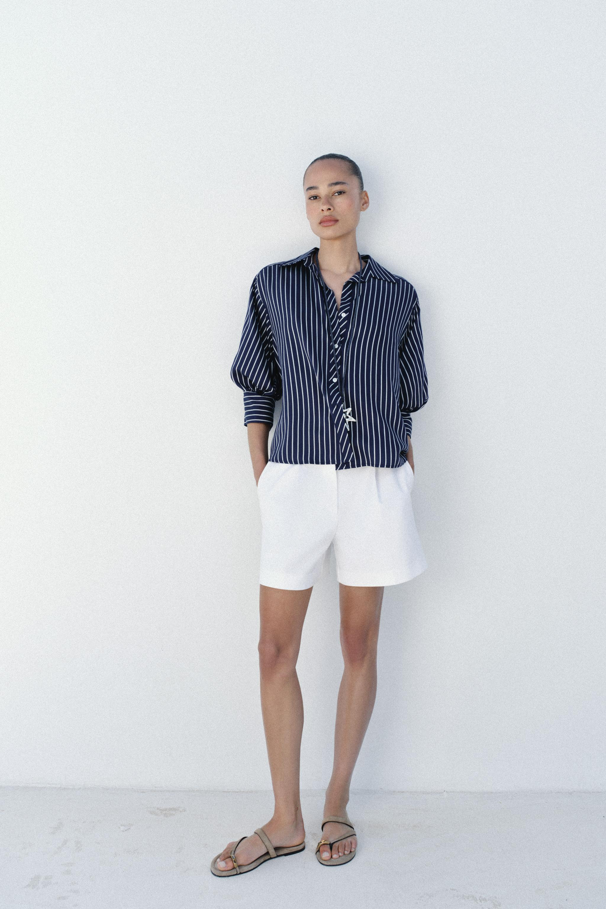 STRIPED PUFF SLEEVE SHIRT | Zara UK