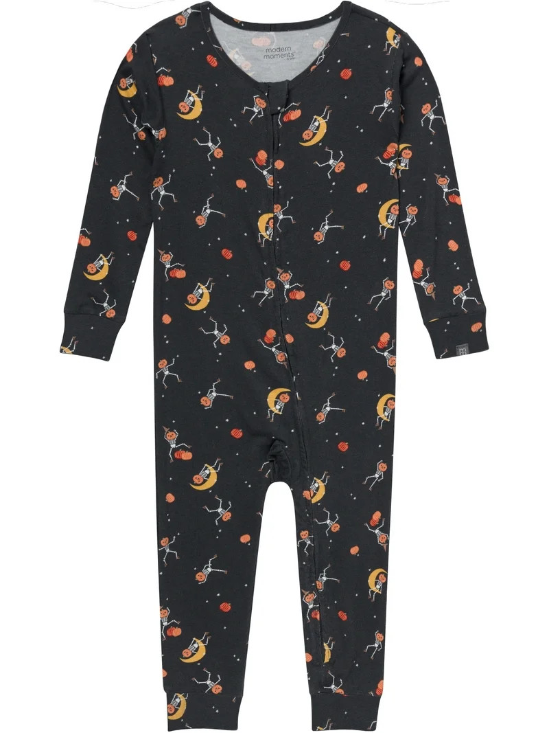 Modern Moments by Gerber Baby Neutral Super Soft Halloween One-Piece Pajama, Sizes 0/3 Months - 6... | Walmart (US)