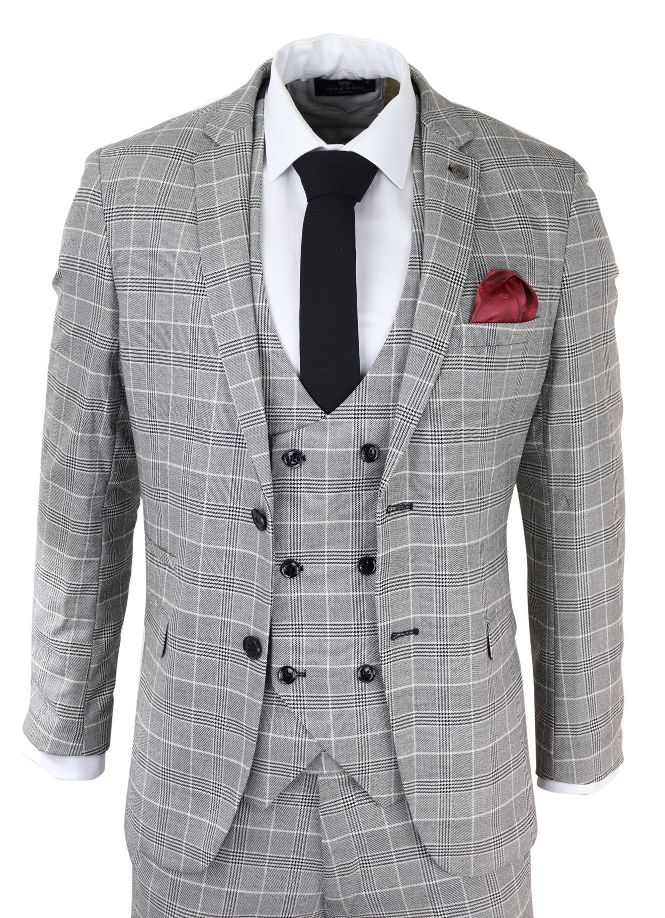 Ross Grey Prince Of Wales Check Suit Wedding | Shop Simon