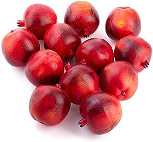 Amazon.com: Artificial Pomegranates - Set of 12 Faux Small Pomegranate Fruit Decorations by Facto... | Amazon (US)