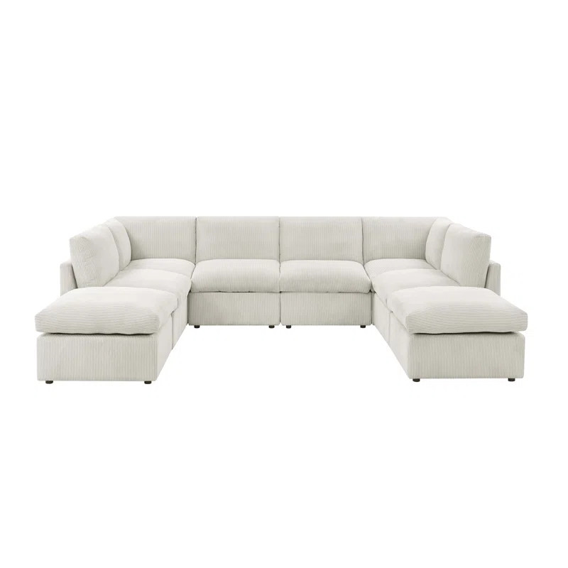 Arvill Amuri 129'' Wide Symmetrical Modular Corner Sectional with Ottoman | Wayfair Professional