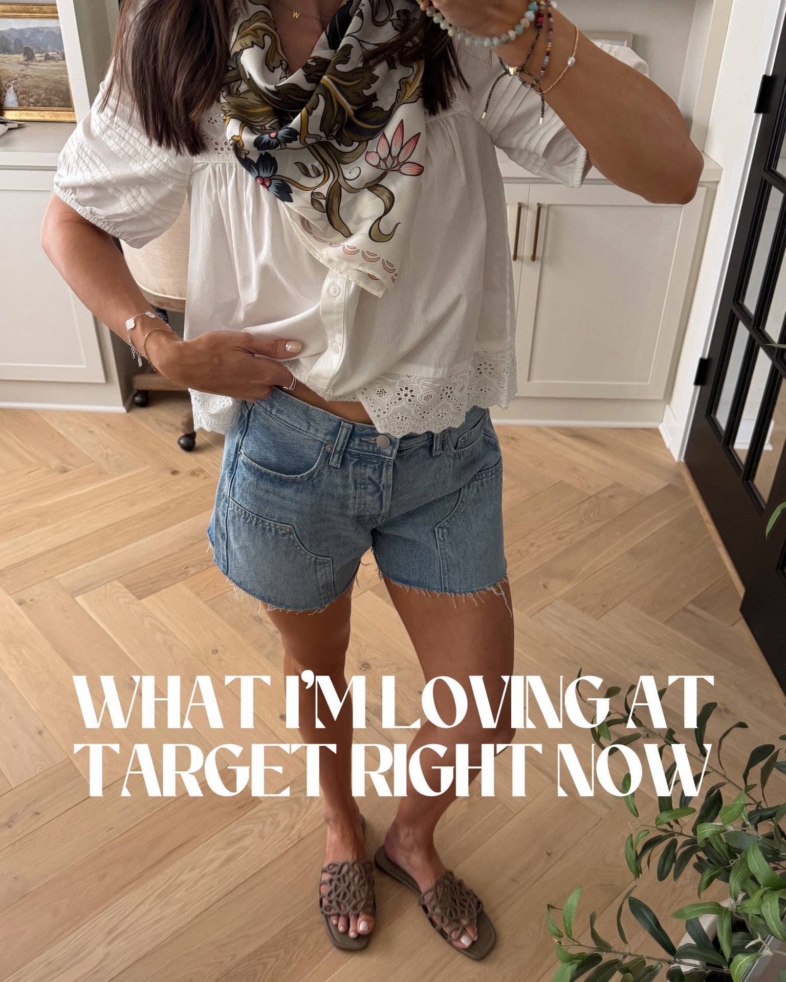 New in from Target and I’m 😍😍 
The denim shorts are unreal good. Snag them while they are in stock!! 

Sizing: everything true to size, size down if between. I’m wearing a 2 in the denim shorts, XS in the green tank and polka dot dress. Size small in everything else! 

Shoes true to size and comfyyy

#LTKSaleAlert #LTKootd #LTKSeasonal