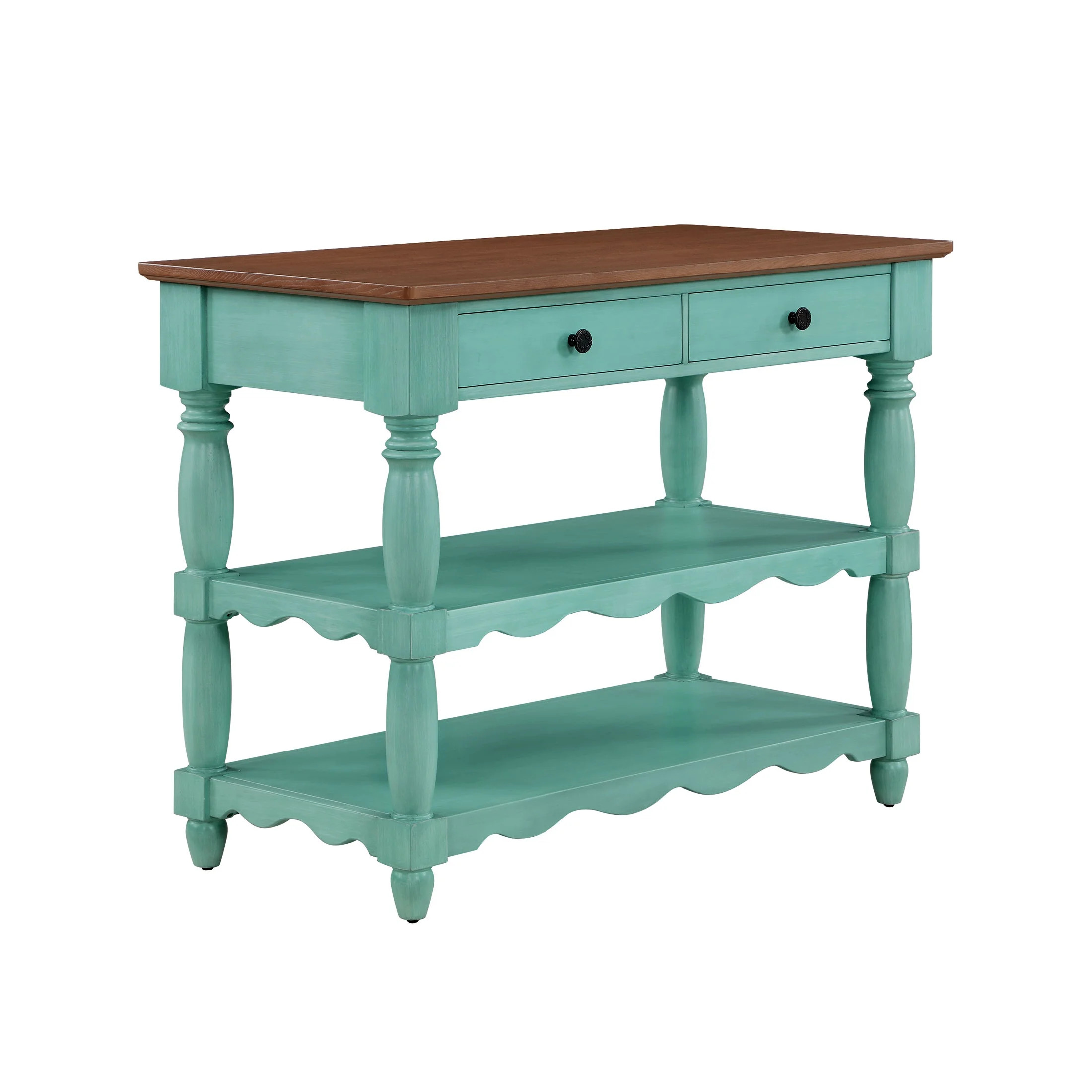 The Pioneer Woman Callie Kitchen Island Made With Solid Wood Frame, Teal | Walmart (US)
