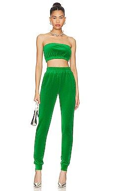 superdown Penelope Velour Pant Set in Green from Revolve.com | Revolve Clothing (Global)
