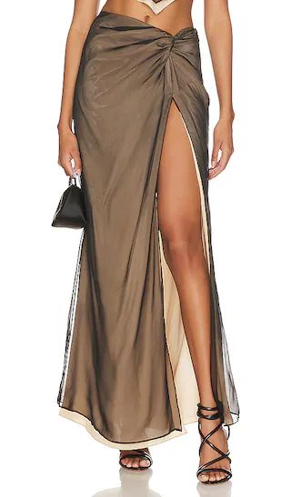 Amryn Maxi Skirt in Black & Nude | Revolve Clothing (Global)