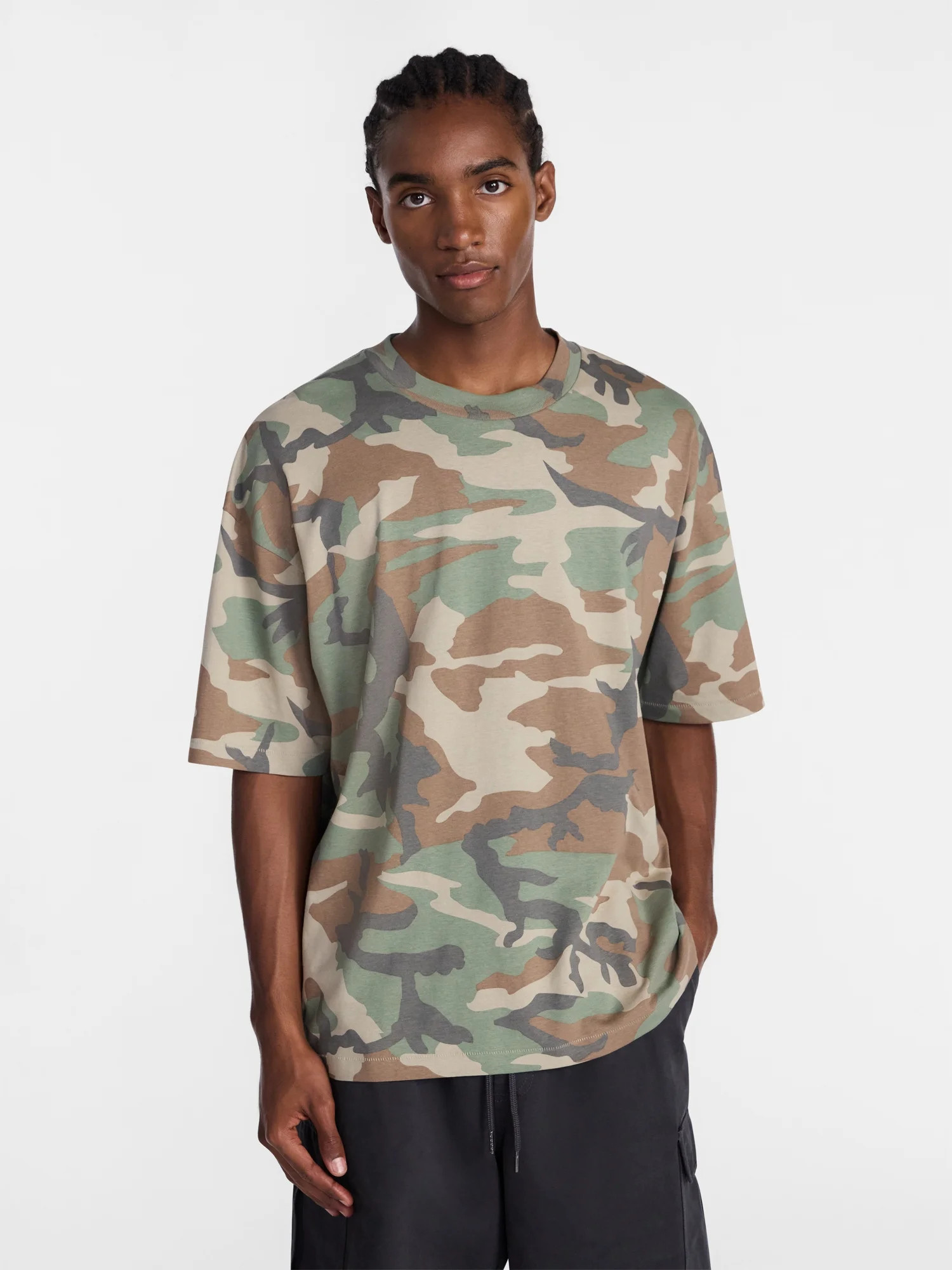 No Boundaries Men's Oversized Boxy Tee Shirt with Short Sleeves, XS-4XLT | Walmart (US)