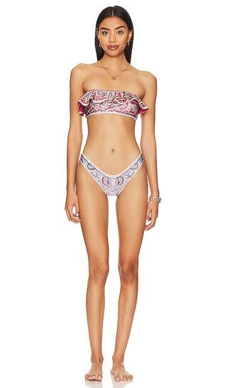 Vitali Frill Bandeau Bikini Set | bikini sets beach vacation outfits beach outfits bikinis  | Revolve Clothing (Global)