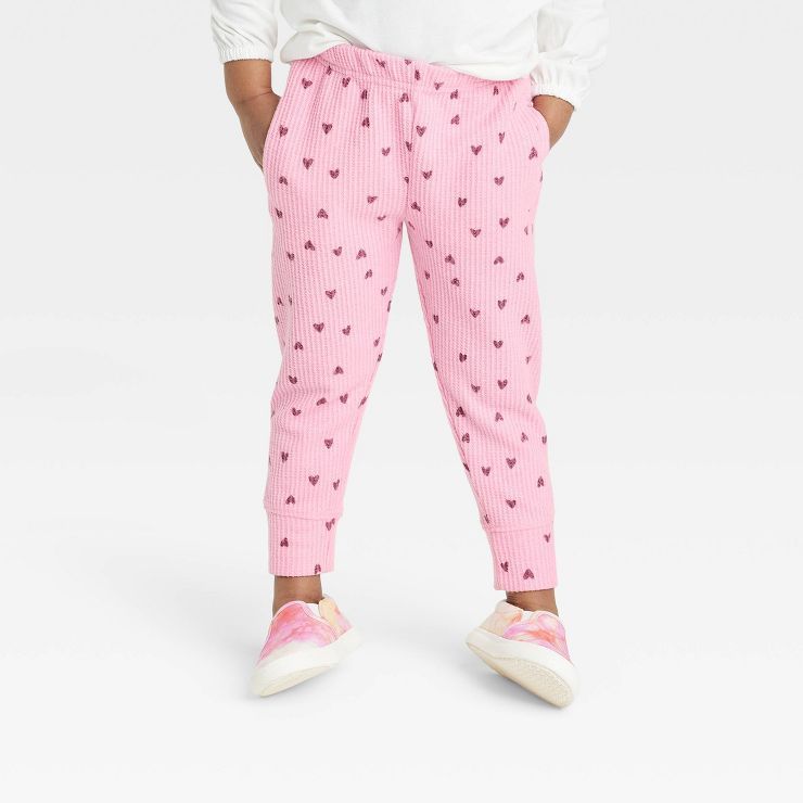 Toddler Girls' Hearts Waffle Pants - Cat & Jack™ Pink | Target