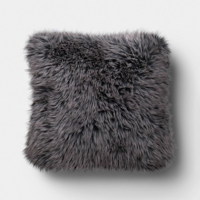 Faux Fur Throw Pillow Gray - Threshold™ | Target