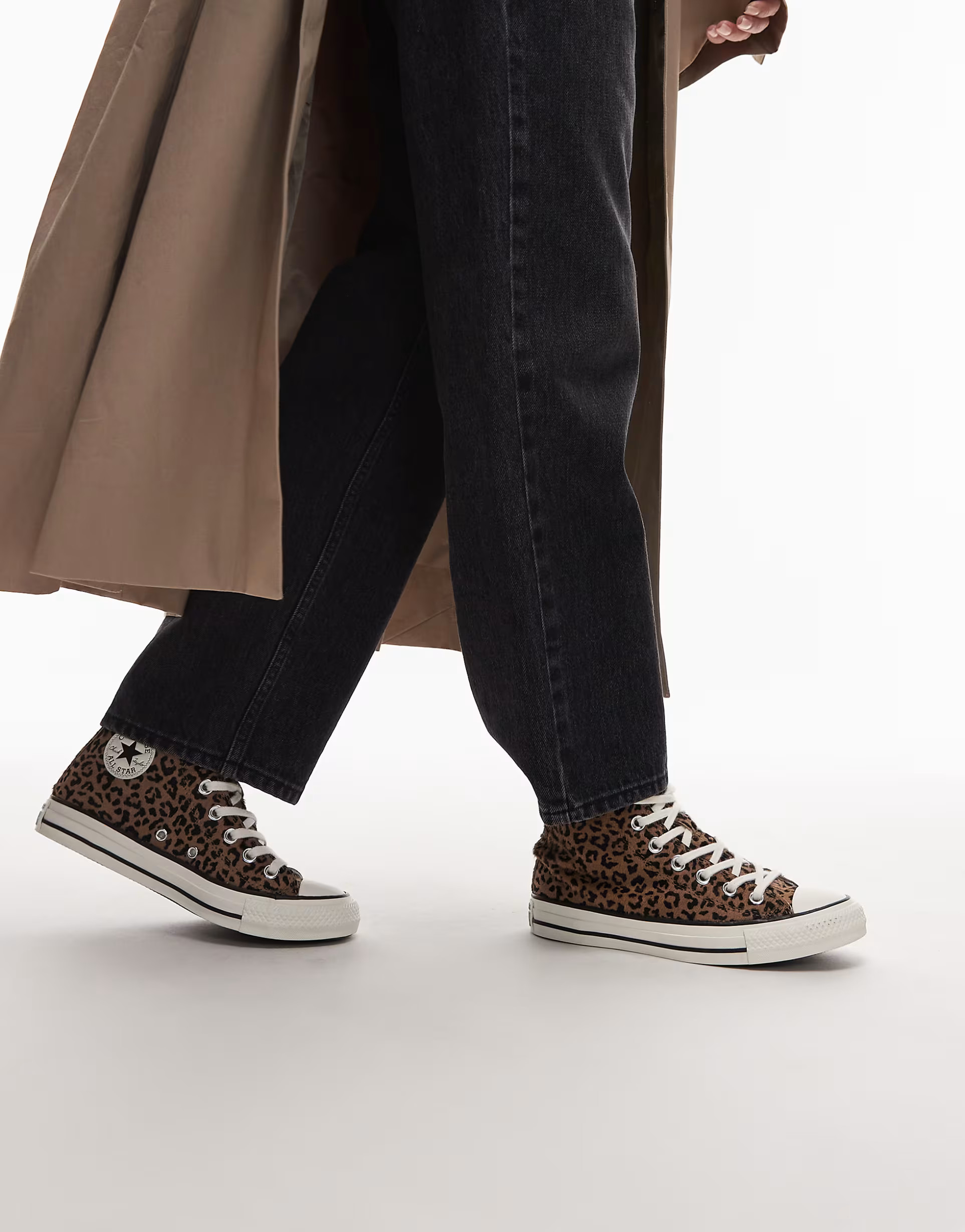 Converse Chuck Taylor All Star Hi trainers in pony hair leopard print | ASOS | ASOS (Global)