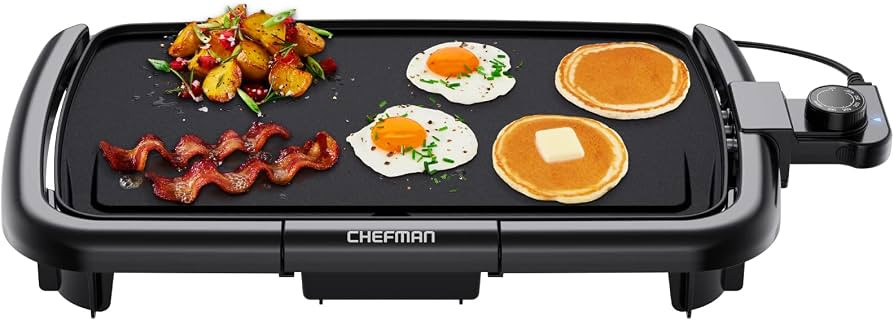 Chefman Electric Griddle with Removable Temperature Control, Immersible Flat Top Grill, Burger, E... | Amazon (US)