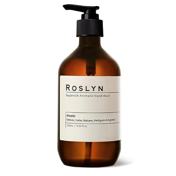 ROSLYN Aromatic Hand Wash, Scented Liquid Hand Soap, Pack of 1, 16.9 fl oz, Hinoki, 100% Vegan | Amazon (US)