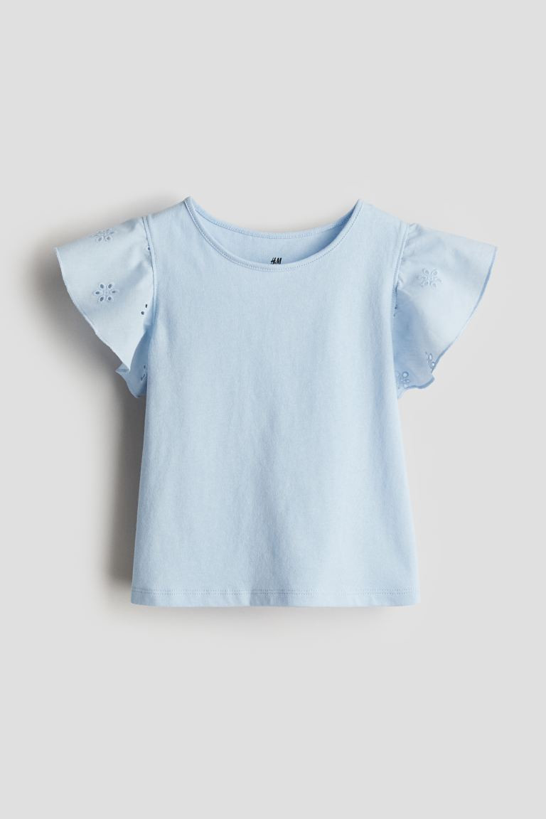 Jersey Top with Eyelet Embroidery | H&M (US + CA)