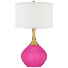 Fuchsia Pink Nickki Brass Modern Table Lamp | www.lampsplus.com | Lamps Plus