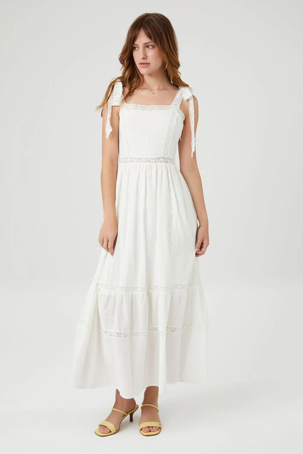 Lace-Trim Tie-Strap Maxi Dress | Forever 21 (US)