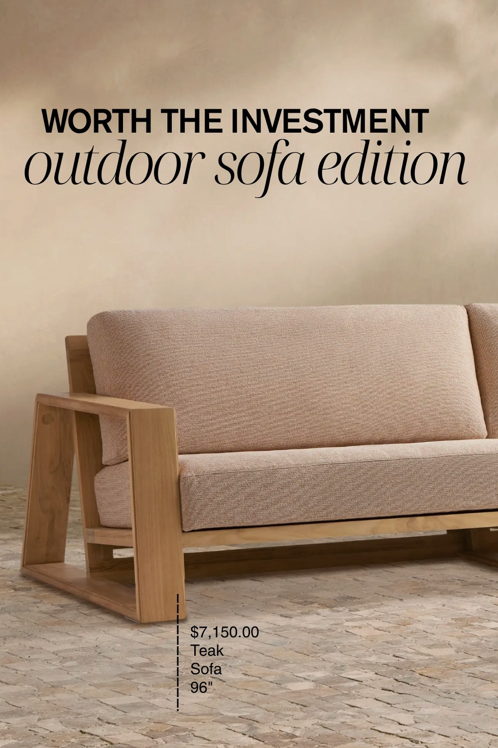 Worth the investment: a timeless outdoor sofa.
Simple, well made, and the piece everything else can fall into place around.
Shop the look.

#WorthTheInvestment #OutdoorStyle #UnclutteredHome #DesignThatWorks #MadeByPatchi 

 