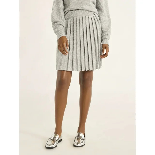 Free Assembly Women’s Pleated Mini Sweater Skirt, Sizes XS-XXXL | Walmart (US)