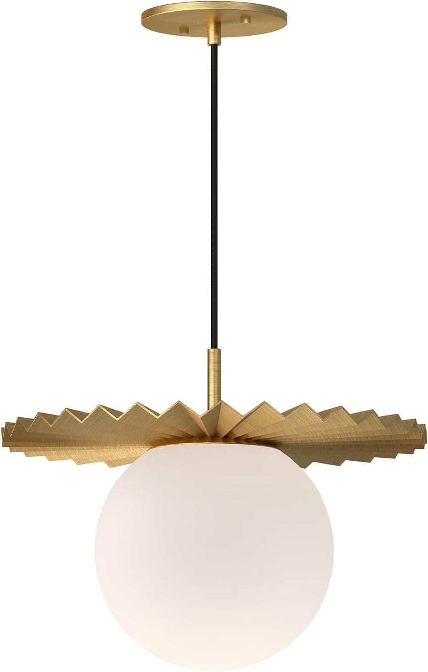 Alora Mood PD501214BGOP Plume Pendant, Brushed Gold/Opal Matte Glass | Amazon (US)