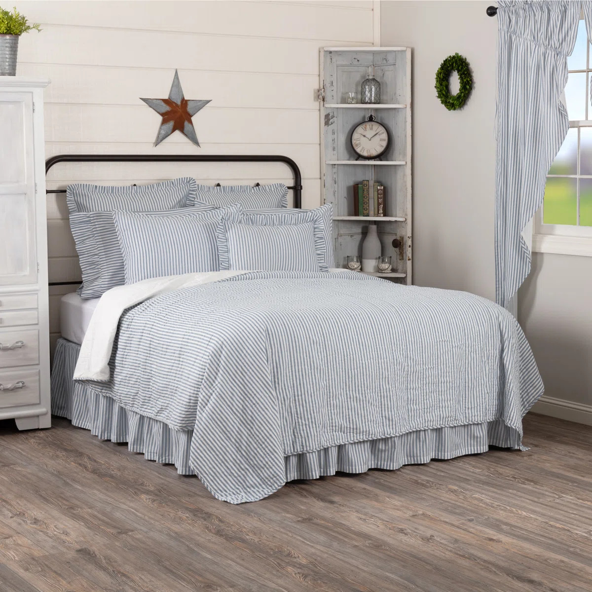 Sawyer Mill Ticking Stripe Quilt Coverlet | Birch Lane