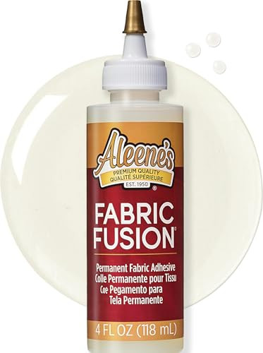 Aleene's Fabric Fusion Glue 4 oz, Permanent and Washable Adhesive, No-Sew Fabric Glue for Clothing, Denim, Polyester, Cotton, Flannel Materials, Dries Flexible | Amazon (US)
