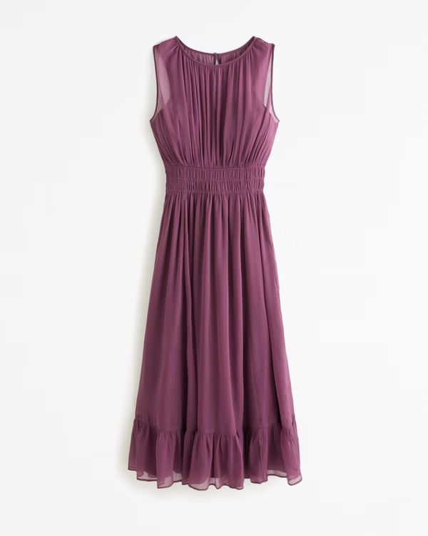 Easy High-Neck Midi Dress | Abercrombie & Fitch (US)